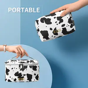 New Products 2024 Makeup Organizer PU Leather Washable Waterproof Portable Travel Cosmetic Bag