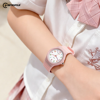 Montre à quartz tendance pour filles, garçons, enfants, cadran coloré, étanche 30 m, antichoc, ultra-fine 8,5 mm, batterie 2 ans, 6 couleurs