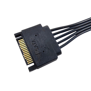 Câble répartiteur d'alimentation SATA 15 broches 1 vers 6, 62 cm, 18 AWG, cuivre étamé, mâle vers 6 ports SATA femelle pour plusieurs disques durs - Product Image 2