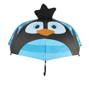 DDA203 Handbuch Open Straight Stick Regenschirm J Griff Paraplu Günstige Benutzer definierte 3D-Tiere Drucken Kind Kinder Cartoon Tier Regenschirm