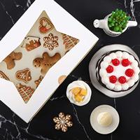 Boîte de Pâtisserie Blanche avec Fenêtre Transparente pour Biscuits, Gâteaux, Pâtisseries, Desserts et Donuts – 30x30x30 cm