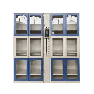 Portes en verre transparent personnalisées, armoires de rangement pour vêtements, casiers de gymnastique, de piscine, de salle de bain, vestiaires de remplacement en métal pour le personnel