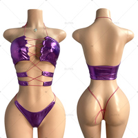 ELITES - Traje de Baño de una Pieza con Superficie Brillante y Elástica, Ropa de Baile Exótica, Lencería, Bikini