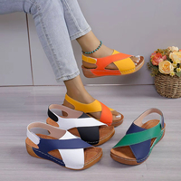 Sandal Wanita Ukuran Besar, Model Open Toe, Sol Tebal, Kasual, Pantai, Wedge, Musim Panas, Grosir OEM