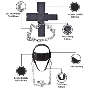 Sangle de <span class=keywords><strong>musculation</strong></span> réglable pour le cou, harnais de tête pour exercices de force corporelle, casque de <span class=keywords><strong>musculation</strong></span> pour entraînement en salle de sport - Product Image 4