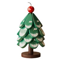 Sous-verre en bois massif en forme de sapin de Noël, dessous de plat isolant résistant à la chaleur, décoration de table de cuisine pour les fêtes, forme irrégulière