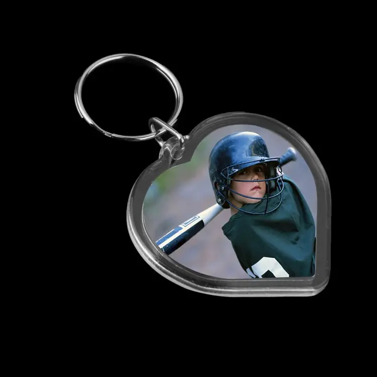 Porte-clés en acrylique Transparent en forme de cœur, cadre Photo, bricolage
