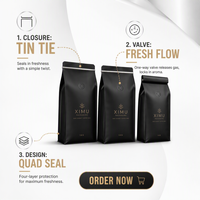 Sachet de café à soufflet latéral, en gros, pour emballage de grains de café de haute qualité avec valve et doublure en aluminium, 1kg 2lb 5lb, qualité industrielle et alimentaire