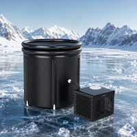 Tendances actuelles : Refroidisseur d'eau portable intelligent Wi-Fi 0,5 CV pour bain de glace, avec baignoire à glace pliable de 60 gallons+ pour la récupération personnelle en extérieur
