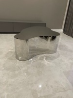 Table basse moderne en acier inoxydable miroir de forme spéciale, design unique et luxueux, mobilier de salon combiné pour la maison