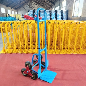 휴대용 헤비 듀티 산업용 6 륜 접이식 트럭 카트 150kg 적재 용량 고무 핸드 트롤리 계단 등반 기능 OEM - Product Image 3