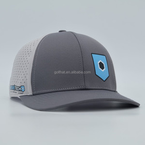 OEM custom logo 6 panel Laser Cut Perforated golf hats Factory Custom Waterproof Breathable <b>Quick</b> <b>Dry</b> Embroidered Logo For Daily - Product Image 1
