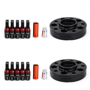 Brida de rueda CNSPEED 5x120 20mm de aleación de aluminio negra para mejora de vehículos con tuercas antirrobo - Product Image 3