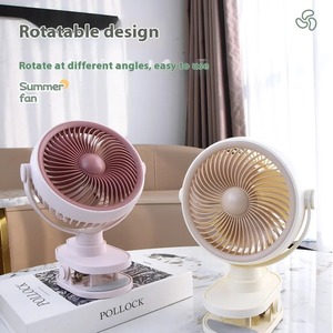 Ventilateur de bureau à clipser avec apparence colorée, énergie éolienne à cinq vitesses, grande capacité, autonomie de la batterie et rotation multi-angles - Product Image 2