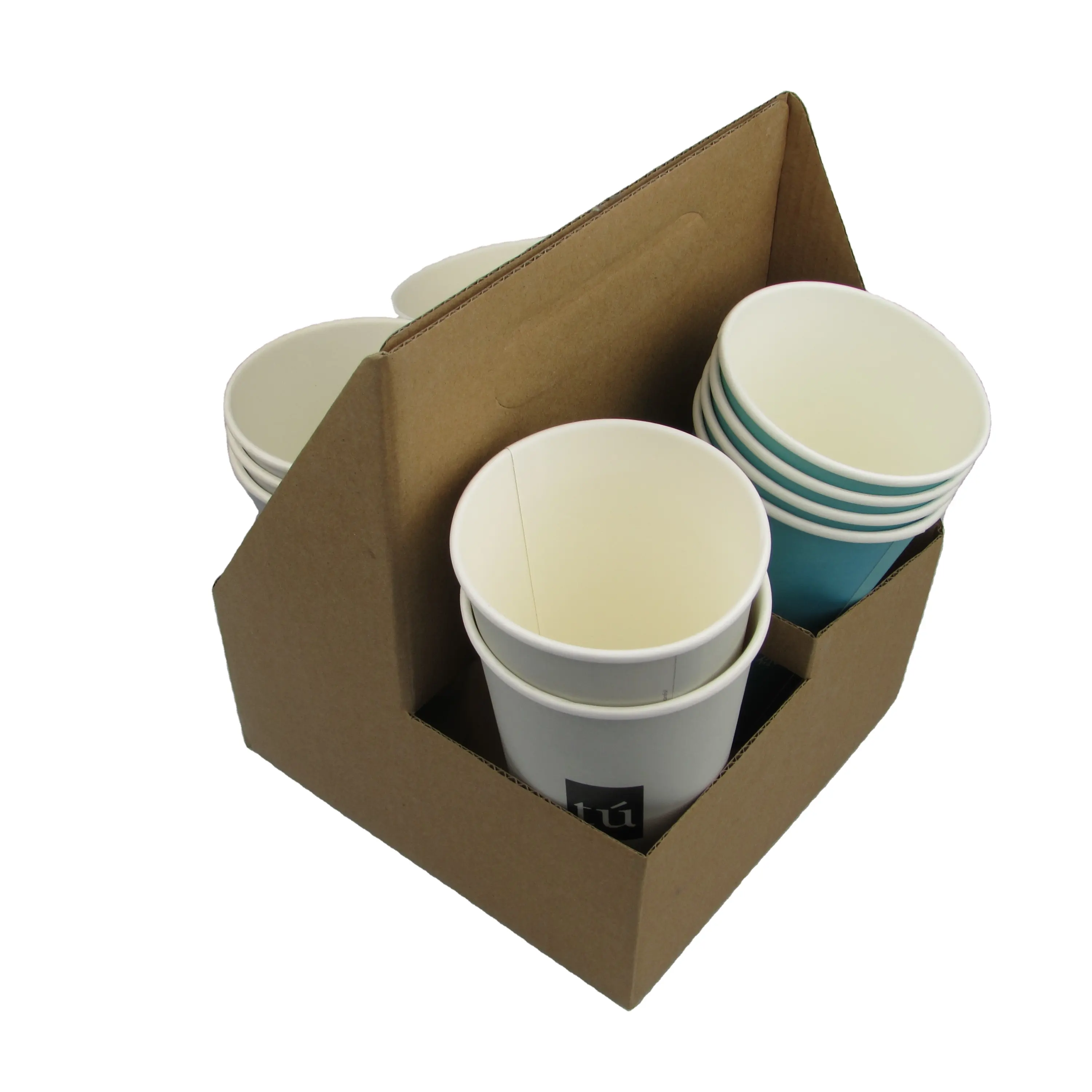 Einweg-Pappbecher halter, Kaffeetasse träger 4 Pappe mit Griff. 2pc 4pc.