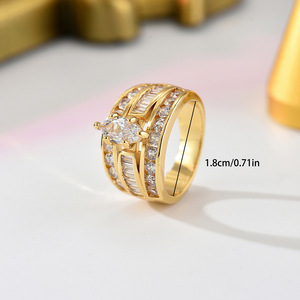 Anillo geométrico de circón para mujer, joyería multicapa para el dedo índice, regalo para mujer - Product Image 4