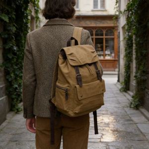 Retro Washed Canvas <b>Backpack</b> Outdoor Camping Rucksack Multi Pockets Daily Use School <b>Backpack</b> for Men Women - Product Image 4