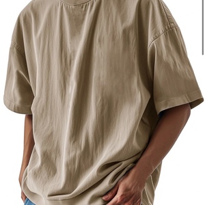 Camiseta de Alta Calidad 100% Algodón para Hombre, Impresión de Logotipo Personalizado, Diseño Holgado Liso con Pesos que Van Desde 260g a 280g - Product Image 1