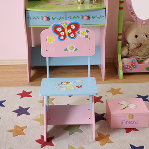 Kids Dressing <strong>Table</strong> <strong>Girls</strong> Wooden Fairy Dressing <strong>Table</strong> Chair <strong>Vanity</strong> Dressing <strong>Table</strong> - Product Image 2