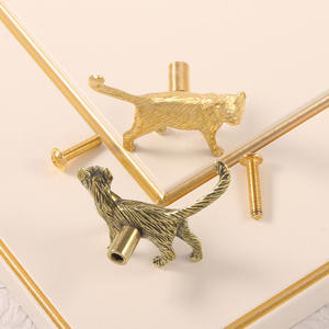 Gagang Pintu Kuningan Lucu, Gagang Pintu Lemari, Gagang Kotak Dekoratif Logam untuk Ruang Tamu, Kamar Tidur, Kamar Mandi - Product Image 2