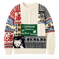 Pull en tricot pour homme, col rond, manches longues, imprimé Noël, tricot de Noël personnalisé