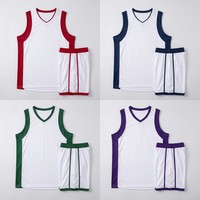 Seragam Basket Amerika Kustom Pabrik, Sublimasi, Tanpa Lengan, Kerah V, dengan Nama dan Nomor Personalisasi OEM