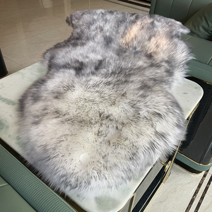 Tapis en laine d'Australie véritable, épais, moelleux, <span class=keywords><strong>lisse</strong></span>, à poils longs, tapis en <span class=keywords><strong>fourrure</strong></span> animale naturelle pour la maison, décoration d'hiver, peau de mouton, vraie <span class=keywords><strong>fourrure</strong></span> - Product Image 2