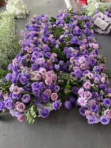 Centres de table floraux bleus personnalisés A142, boules de fleurs de rose en soie, centres de table artificiels en forme de boule de fleurs bleues pour table de mariage - Product Image 6