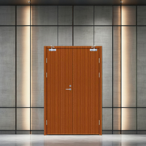 Conception moderne de porte à double battant, portes en bois coupe-feu de classe B avec noyau en acier pour la sécurité de l'hôtel - Product Image 2