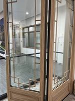 VOBO-Porte en bois massif et verre avec cadre en aluminium en option-Élégance culturelle haut de gamme pour les maisons modernes, le salon et l'extérieur