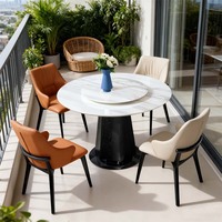 Ensemble table et chaise de salle à manger minimaliste moderne en dalle de pierre table à manger rectangulaire pour petits