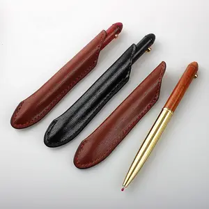 Handcrafted Wood Fountain Pen Vintage Luxury 0.5mm Fine Point Business Pen Smooth Writing With Trim Leather Pen bag