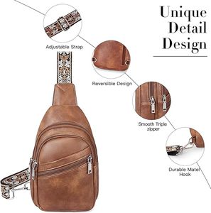 Estilo <span class=keywords><strong>Vintage</strong></span> elegante Crossbody Messenger couro bolsa cinta ajustável Fanny Pack Zipper encerramento portátil impermeável feminino - Product Image 4