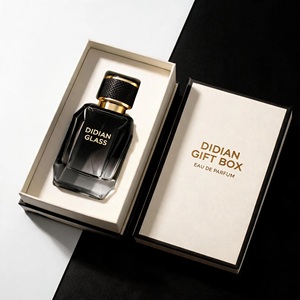 Botella de <span class=keywords><strong>Perfume</strong></span> de Vidrio Vacía, Diseño Único y Premium, Nueva, con Cierre Irregular, 30ML 50ML 100ML, Negra, con Caja de Regalo - Product Image 1