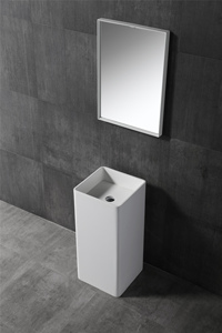 Vasque sur pied carrée en surface solide pour salle de bain, vente en gros - Product Image 5