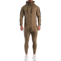 Survêtement de sport tendance en molleton technique de coton zippé, idéal pour la course et la gym, vente en gros, marque privée