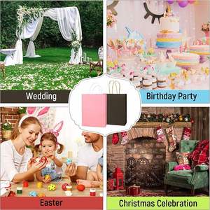 Bolsas de Papel para Regalo con Asas, Bolsas de Regalo Kraft para Fiestas de Cumpleaños, Compras Navideñas, Bodas, Bolsas de Papel de Regalo de Lujo - Product Image 5