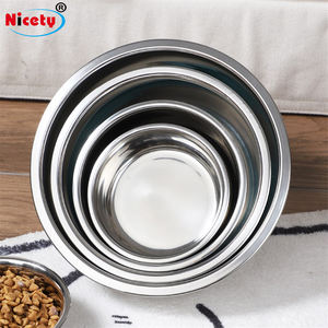 Atacado arredondado aço inoxidável Pet Food <span class=keywords><strong>Bowl</strong></span> com anti-derrapante fundo vários tamanhos para gatos e cães - Product Image 1