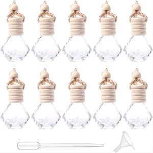 Fábrica 3Ml 5Ml 8Ml 10Ml Botellas difusoras de vidrio para automóviles con tapa de madera Tornillo/sello de corcho Ambientador de perfume colgante para automóviles - Product Image 6