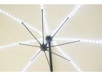 Parasol de jardin moderne à balancier lourd 3M avec éclairage LED solaire, chaise longue, structure en aluminium de 3 m pour extérieur d'hôtel