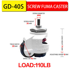 40S Hochleistungs-Nivel lier rollen Industrie maschinen halterung Schrauben füße Rollen Maschine und Ausrüstung Schwarze Lenkräder - Product Image 3