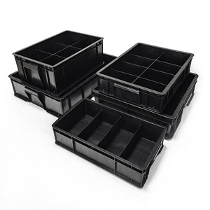 Plateau antistatique en plastique noir, rectangle, PEHDPEPP, écologique, organisateur de bureau, boîte de rangement sécurisée, boîte antistatique - Product Image 3