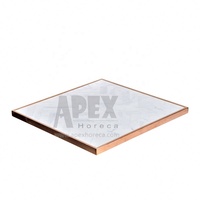 Table de Table ronde en résine, 1 pièce, composite hpl, Base en marbre et Marquina, noir