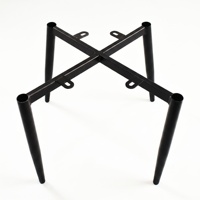 Piétement de chaise en métal noir mat robuste de style français pour revêtement de chaise