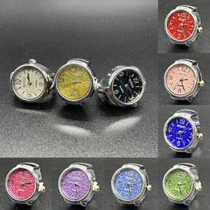 Montre bague simple de style coréen, cadran rond à quartz, chiffres arabes, bracelet élastique, mini montre bague pour <span class=keywords><strong>étudiant</strong></span>s et couples - Product Image 3