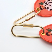 Étiquette de bagage personnalisée en vrac, en forme ovale, tissée, avec broderie, design gratuit, pour cadeau d'artiste, porte-clés, jet tag