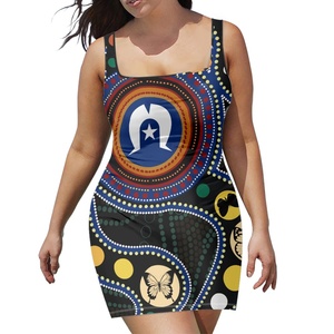 Nuevos vestidos de fiesta de verano para mujer, vestido con estampado personalizado de talla grande, vestidos polinesios de las islas del estrecho de <span class=keywords><strong>Torres</strong></span>, ropa con estampado de sublimación - Product Image 2