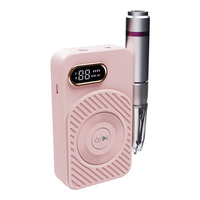 Lime à ongles électrique rechargeable portable professionnelle 45000 tr/min Faible bruit Vitesse réglable Affichage LCD du nombre de tr/min 6 têtes