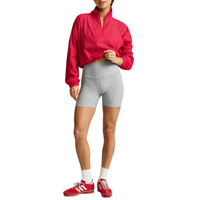 Veste coupe-vent courte pour femme à demi-zip, coupe oversize, avec fente dorsale, légère, style pull sportif