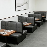 Ensemble de mobilier de restaurant en bois avec banquette double face polyvalente en cuir de qualité supérieure tout-en-un